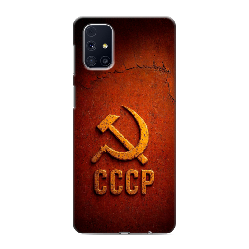 Пластиковый чехол на Samsung Galaxy M31s с принтом Флаг Герб СССР Пластиковый чехол на Samsung Galaxy M31s с принтом Флаг Герб СССР