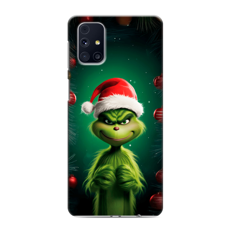Пластиковый чехол на Samsung Galaxy M31s с принтом Гринч Новый год Рождество Пластиковый чехол на Samsung Galaxy M31s с принтом Гринч Новый год Рождество