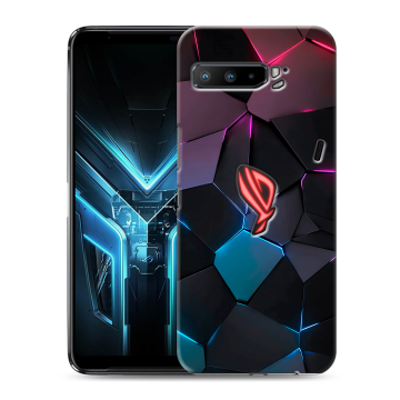 Силиконовый противоударный чехол на ASUS ROG Phone 3 с принтом Геометрия неона
