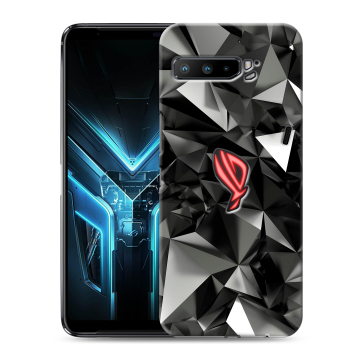 Силиконовый противоударный чехол на ASUS ROG Phone 3 с принтом Черные кристаллы