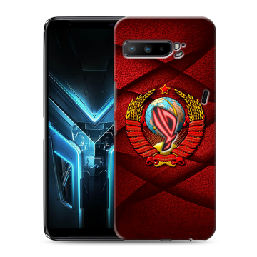 Силиконовый противоударный чехол на ASUS ROG Phone 3 с принтом Герб СССР