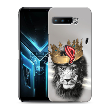 Силиконовый противоударный чехол на ASUS ROG Phone 3 с принтом Лев с короной Силиконовый противоударный чехол на ASUS ROG Phone 3 с принтом Лев с короной