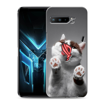 Силиконовый противоударный чехол на ASUS ROG Phone 3 с принтом Коты Силиконовый противоударный чехол на ASUS ROG Phone 3 с принтом Коты