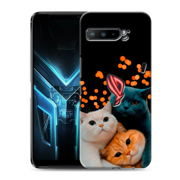 Силиконовый противоударный чехол на ASUS ROG Phone 3 с принтом Кошки