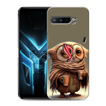Силиконовый противоударный чехол на ASUS ROG Phone 3 с принтом Сова Силиконовый противоударный чехол на ASUS ROG Phone 3 с принтом Сова