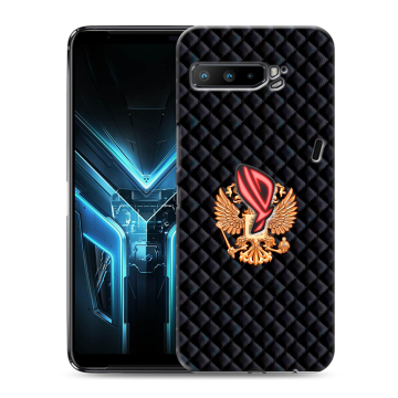 Силиконовый противоударный чехол на ASUS ROG Phone 3 с принтом Герб России принт