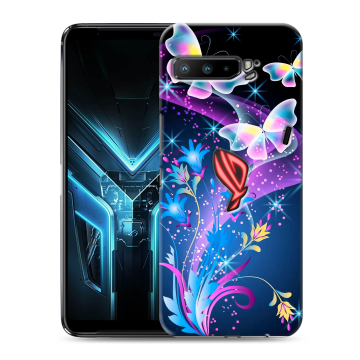 Силиконовый противоударный чехол на ASUS ROG Phone 3 с принтом Бабочки Силиконовый противоударный чехол на ASUS ROG Phone 3 с принтом Бабочки