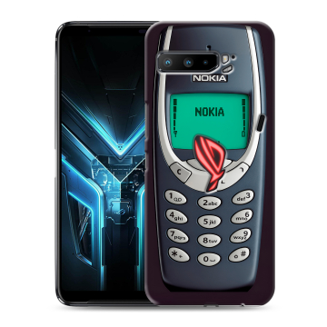 Силиконовый противоударный чехол на ASUS ROG Phone 3 с принтом Старый телефон