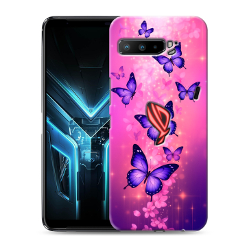 Силиконовый противоударный чехол на ASUS ROG Phone 3 с принтом Бабочки Силиконовый противоударный чехол на ASUS ROG Phone 3 с принтом Бабочки
