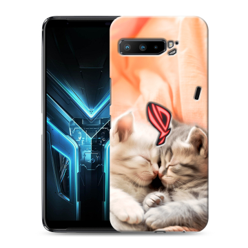 Силиконовый противоударный чехол на ASUS ROG Phone 3 с принтом Котята
