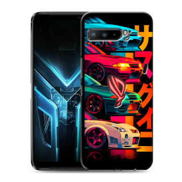 Силиконовый противоударный чехол на ASUS ROG Phone 3 с принтом Гоночные машины