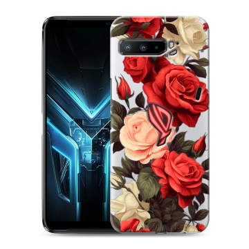 Силиконовый противоударный чехол на ASUS ROG Phone 3 с принтом Розы Силиконовый противоударный чехол на ASUS ROG Phone 3 с принтом Розы
