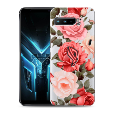 Силиконовый противоударный чехол на ASUS ROG Phone 3 с принтом Розы Силиконовый противоударный чехол на ASUS ROG Phone 3 с принтом Розы