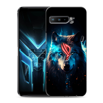 Силиконовый противоударный чехол на ASUS ROG Phone 3 с принтом Волк ночной Силиконовый противоударный чехол на ASUS ROG Phone 3 с принтом Волк ночной