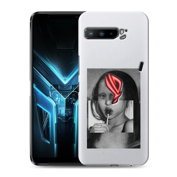Силиконовый противоударный чехол на ASUS ROG Phone 3 с принтом Мона Лиза Силиконовый противоударный чехол на ASUS ROG Phone 3 с принтом Мона Лиза