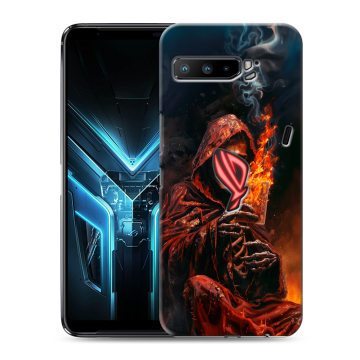 Силиконовый противоударный чехол на ASUS ROG Phone 3 с принтом Скелет и карты Силиконовый противоударный чехол на ASUS ROG Phone 3 с принтом Скелет и карты