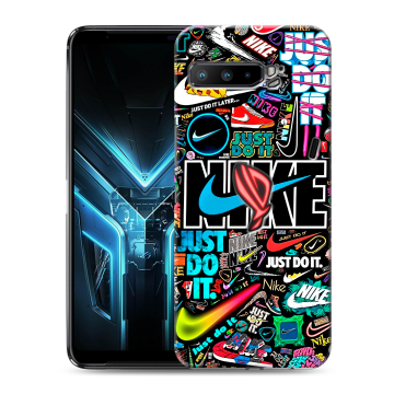Силиконовый противоударный чехол на ASUS ROG Phone 3 с принтом найк nike черный