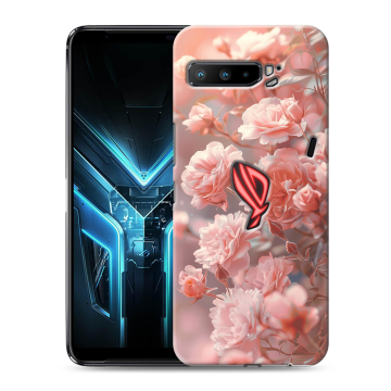 Силиконовый противоударный чехол на ASUS ROG Phone 3 с принтом Розовые розы Силиконовый противоударный чехол на ASUS ROG Phone 3 с принтом Розовые розы
