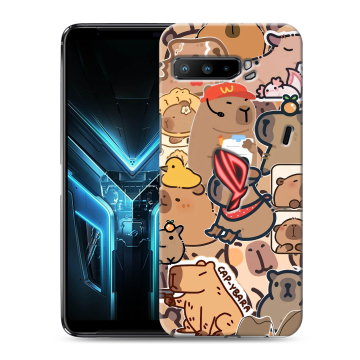 Силиконовый противоударный чехол на ASUS ROG Phone 3 с принтом капибара