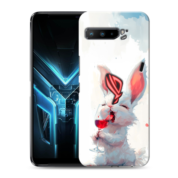 Силиконовый противоударный чехол на ASUS ROG Phone 3 с принтом кролик зайчик Силиконовый противоударный чехол на ASUS ROG Phone 3 с принтом кролик зайчик