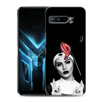 Силиконовый противоударный чехол на ASUS ROG Phone 3 с принтом монашка Силиконовый противоударный чехол на ASUS ROG Phone 3 с принтом монашка
