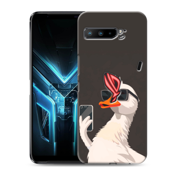 Силиконовый противоударный чехол на ASUS ROG Phone 3 с принтом утка в очках Силиконовый противоударный чехол на ASUS ROG Phone 3 с принтом утка в очках