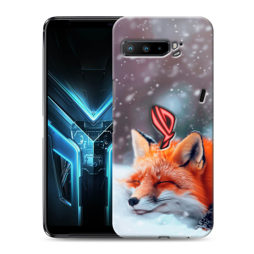 Силиконовый противоударный чехол на ASUS ROG Phone 3 с принтом лиса Силиконовый противоударный чехол на ASUS ROG Phone 3 с принтом лиса