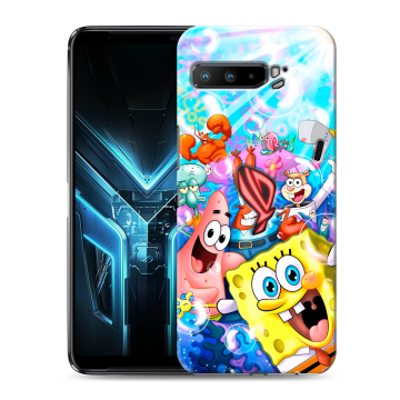 Силиконовый противоударный чехол на ASUS ROG Phone 3 с принтом спанчбоб спанч боб