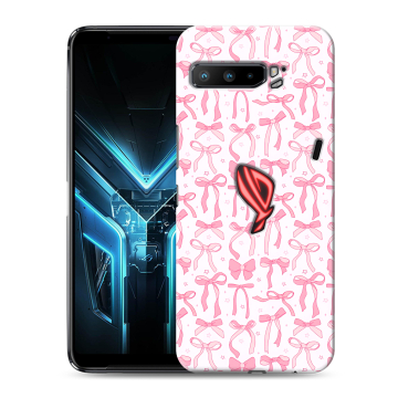 Силиконовый противоударный чехол на ASUS ROG Phone 3 с принтом Розовые бантики