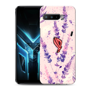 Силиконовый противоударный чехол на ASUS ROG Phone 3 с принтом цветы лаванда Силиконовый противоударный чехол на ASUS ROG Phone 3 с принтом цветы лаванда