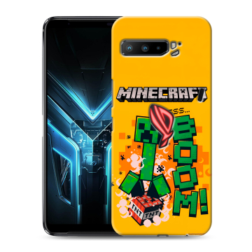 Силиконовый противоударный чехол на ASUS ROG Phone 3 с принтом Майнкрафт Minecraft Силиконовый противоударный чехол на ASUS ROG Phone 3 с принтом Майнкрафт Minecraft