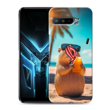 Силиконовый противоударный чехол на ASUS ROG Phone 3 с принтом Капибара Силиконовый противоударный чехол на ASUS ROG Phone 3 с принтом Капибара