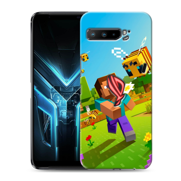 Силиконовый противоударный чехол на ASUS ROG Phone 3 с принтом Майнкрафт Minecraft Силиконовый противоударный чехол на ASUS ROG Phone 3 с принтом Майнкрафт Minecraft