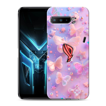 Силиконовый противоударный чехол на ASUS ROG Phone 3 с принтом Бабочки Силиконовый противоударный чехол на ASUS ROG Phone 3 с принтом Бабочки
