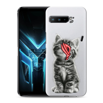 Силиконовый противоударный чехол на ASUS ROG Phone 3 с принтом Котенок Силиконовый противоударный чехол на ASUS ROG Phone 3 с принтом Котенок