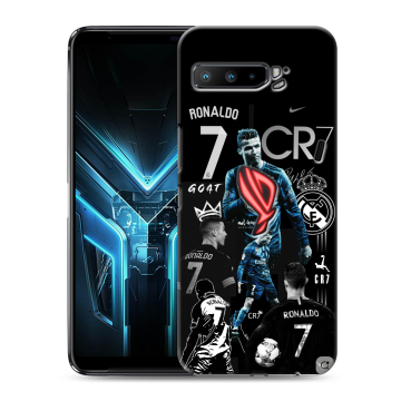 Силиконовый противоударный чехол на ASUS ROG Phone 3 с принтом Реал Роналдо Силиконовый противоударный чехол на ASUS ROG Phone 3 с принтом Реал Роналдо