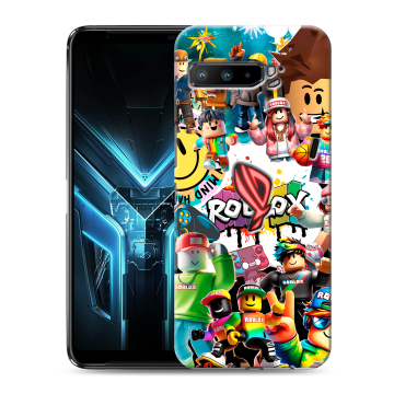 Силиконовый противоударный чехол на ASUS ROG Phone 3 с принтом Roblox Роблокс