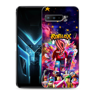 Силиконовый противоударный чехол на ASUS ROG Phone 3 с принтом Roblox Роблокс