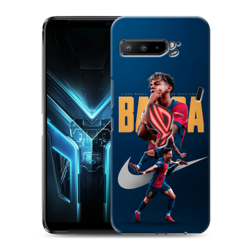 Силиконовый противоударный чехол на ASUS ROG Phone 3 с принтом Барселона Barca Yamal Силиконовый противоударный чехол на ASUS ROG Phone 3 с принтом Барселона Barca Yamal