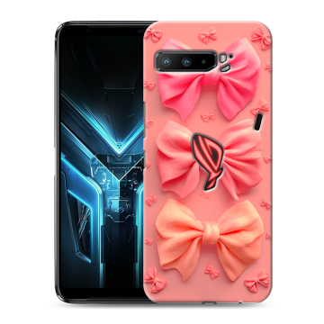 Силиконовый противоударный чехол на ASUS ROG Phone 3 с принтом Розовые бантики Силиконовый противоударный чехол на ASUS ROG Phone 3 с принтом Розовые бантики