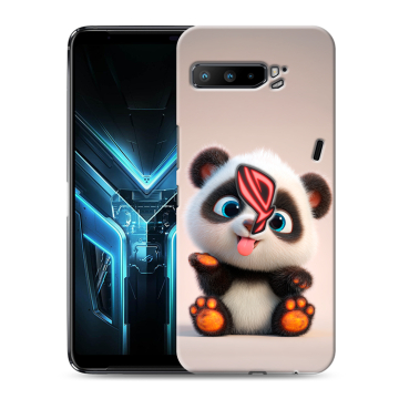 Силиконовый противоударный чехол на ASUS ROG Phone 3 с принтом милая панда Силиконовый противоударный чехол на ASUS ROG Phone 3 с принтом милая панда
