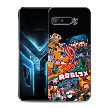 Силиконовый противоударный чехол на ASUS ROG Phone 3 с принтом Roblox Роблокс