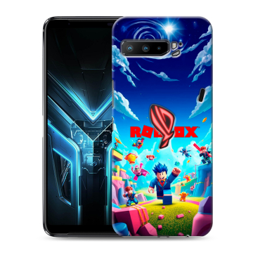 Силиконовый противоударный чехол на ASUS ROG Phone 3 с принтом Roblox Роблокс