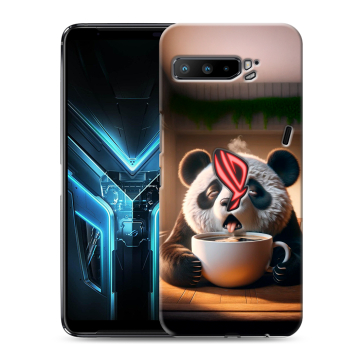 Силиконовый противоударный чехол на ASUS ROG Phone 3 с принтом смешная панда Силиконовый противоударный чехол на ASUS ROG Phone 3 с принтом смешная панда