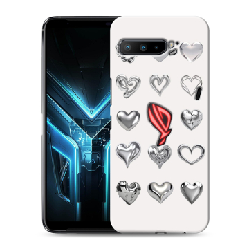Силиконовый противоударный чехол на ASUS ROG Phone 3 с принтом Y2K сердечки Силиконовый противоударный чехол на ASUS ROG Phone 3 с принтом Y2K сердечки