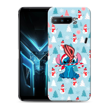 Силиконовый противоударный чехол на ASUS ROG Phone 3 с принтом Стич Новый год Силиконовый противоударный чехол на ASUS ROG Phone 3 с принтом Стич Новый год