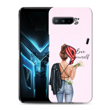 Силиконовый противоударный чехол на ASUS ROG Phone 3 с принтом женский Силиконовый противоударный чехол на ASUS ROG Phone 3 с принтом женский