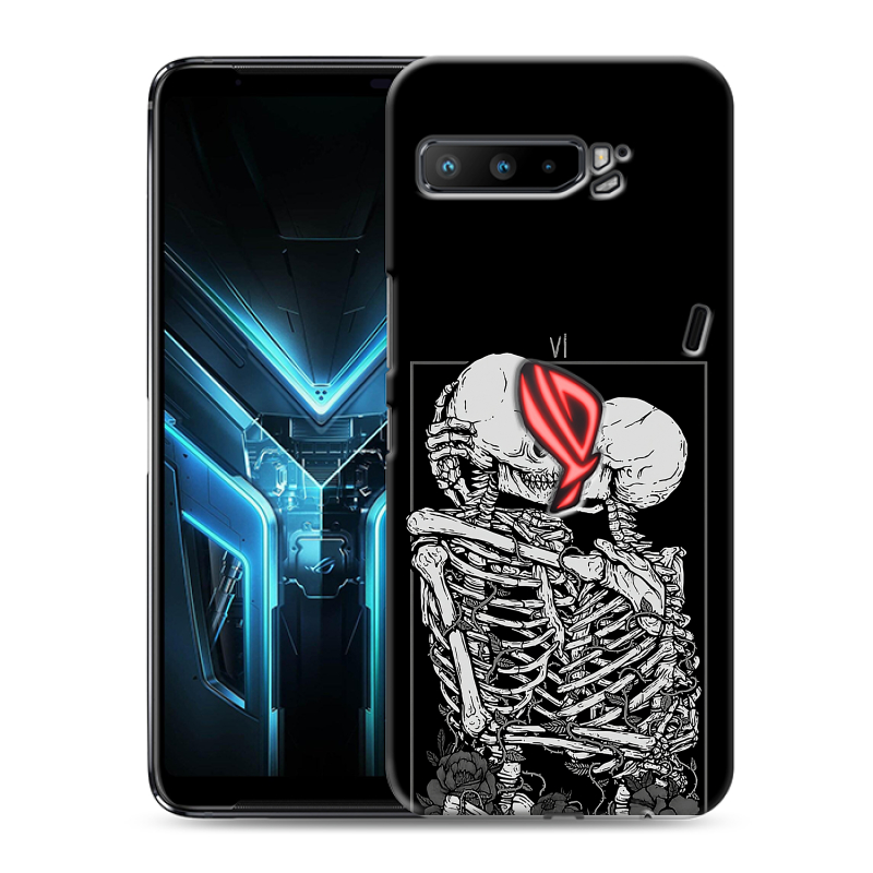 Силиконовый противоударный чехол на ASUS ROG Phone 3 с принтом Поцелуй скелетов Силиконовый противоударный чехол на ASUS ROG Phone 3 с принтом Поцелуй скелетов