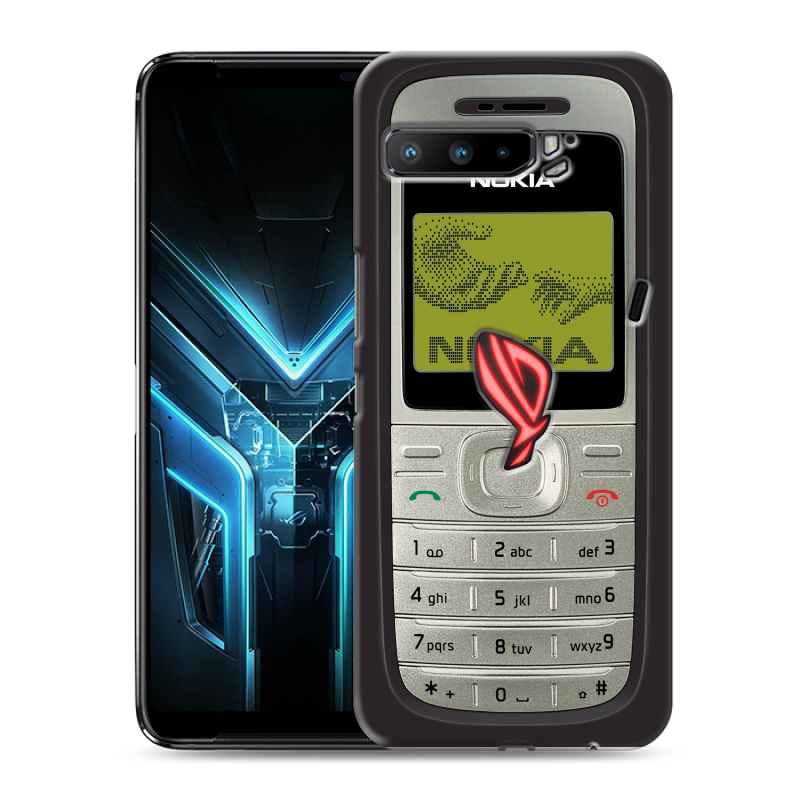 Силиконовый противоударный чехол на ASUS ROG Phone 3 с принтом Ретро Нокия Силиконовый противоударный чехол на ASUS ROG Phone 3 с принтом Ретро Нокия