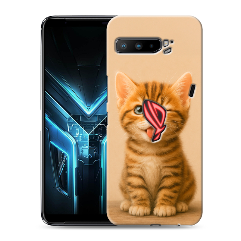 Силиконовый противоударный чехол на ASUS ROG Phone 3 с принтом котенок Силиконовый противоударный чехол на ASUS ROG Phone 3 с принтом котенок